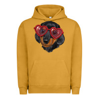Pigment Peanut Butter dachshund with love glasses Urban Hoodie - RanaPortraitStore