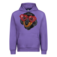 Tulip dachshund with love glasses Urban Hoodie - RanaPortraitStore