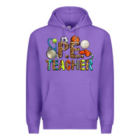 Purple pe teacher Premium Hoodie - AdoDesignShop