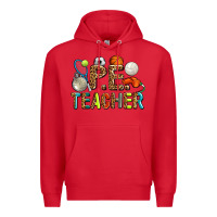 Red pe teacher Premium Hoodie - AdoDesignShop