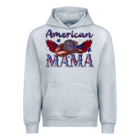 Heather Grey American mama with cowboy Urban Hoodie - texasbilliewilder