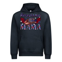 Navy American mama with cowboy Urban Hoodie - texasbilliewilder