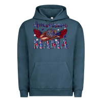 Pigment Midnight Navy American mama with cowboy Urban Hoodie - texasbilliewilder