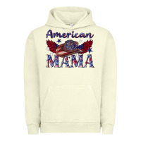 Pigment Pistachio American mama with cowboy Urban Hoodie - texasbilliewilder