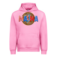 Fuchsia Pink American mama with lightning bolt Urban Hoodie - texasbilliewilder