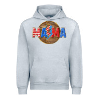 Heather Grey American mama with lightning bolt Urban Hoodie - texasbilliewilder
