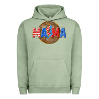 Pigment Oil Green American mama with lightning bolt Urban Hoodie - texasbilliewilder