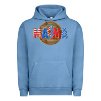 Pigment Pebble Blue American mama with lightning bolt Urban Hoodie - texasbilliewilder