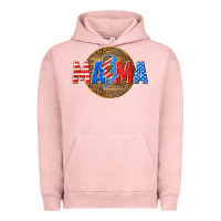 Pigment Salmon American mama with lightning bolt Urban Hoodie - texasbilliewilder