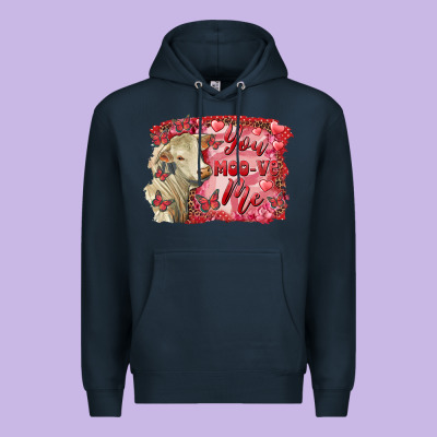 Valentine's Day You Moo Ve Me Charolais Cow Premium Hoodie Designed By Ranaportraitstore