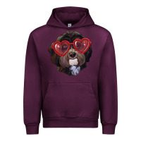 Mauve Wine havanese dog with love glasses Urban Hoodie - RanaPortraitStore