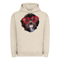 Pigment French Oak havanese dog with love glasses Urban Hoodie - RanaPortraitStore