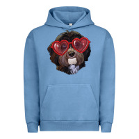 Pigment Pebble Blue havanese dog with love glasses Urban Hoodie - RanaPortraitStore