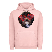Pigment Salmon havanese dog with love glasses Urban Hoodie - RanaPortraitStore