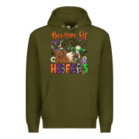 Army Green beware of heifers Premium Hoodie - Zillion Design Studio