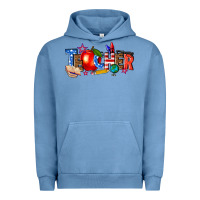 Pigment Pebble Blue American teacher Urban Hoodie - texasbilliewilder