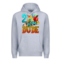 Heather Grey 2nd grade dude Premium Hoodie - texasbilliewilder