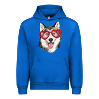 Cobalt husky with love glasses Urban Hoodie - RanaPortraitStore