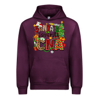 Mauve Wine santa's favorite cna Urban Hoodie - Zillion Design Studio