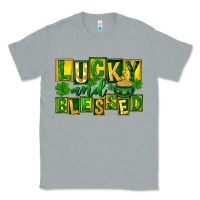 Heather Grey St Patricks Day Lucky And Blessed Classic Tee - FaDigitalArtStudio