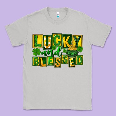 St Patricks Day Lucky And Blessed Classic Tee Designed By Fadigitalartstudio
