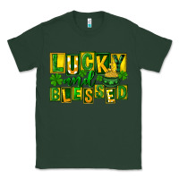 Sports Green St Patricks Day Lucky And Blessed Classic Tee - FaDigitalArtStudio