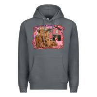 Rock valentine's day mama cow and baby cows Premium Hoodie - RanaPortraitStore