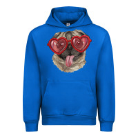 Cobalt pug with love glasses Urban Hoodie - RanaPortraitStore