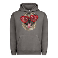 Pigment Tornado pug with love glasses Urban Hoodie - RanaPortraitStore