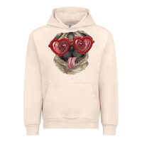 Sandshell pug with love glasses Urban Hoodie - RanaPortraitStore