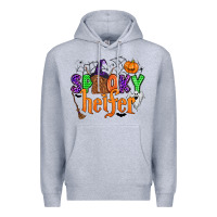 Heather Grey spooky heifer Premium Hoodie - Zillion Design Studio