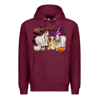 Burgundy halloween farm animals Premium Hoodie - Zillion Design Studio