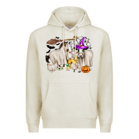 Oatmeal Heather halloween farm animals Premium Hoodie - Zillion Design Studio