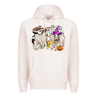 Pale Pink halloween farm animals Premium Hoodie - Zillion Design Studio