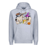 Heather Grey halloween farm animals Premium Hoodie - Zillion Design Studio