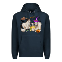 Navy halloween farm animals Premium Hoodie - Zillion Design Studio