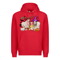 Red halloween farm animals Premium Hoodie - Zillion Design Studio