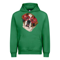 Emerald saint bernard with love glasses Urban Hoodie - RanaPortraitStore