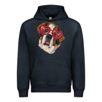 Navy saint bernard with love glasses Urban Hoodie - RanaPortraitStore