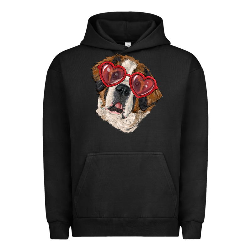 Saint Bernard With Love Glasses Urban Hoodie by RanaPortraitStore | Teevron