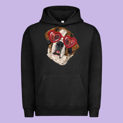 Urban Hoodie saint bernard with love glasses