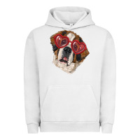 Pigment Lunar Rock saint bernard with love glasses Urban Hoodie - RanaPortraitStore