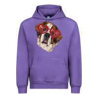 Tulip saint bernard with love glasses Urban Hoodie - RanaPortraitStore