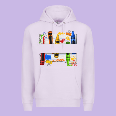 Custom Teacher Name Crayon Premium Hoodie Designed By Texasbilliewilder