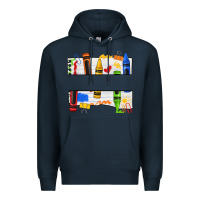 Navy custom teacher name crayon Premium Hoodie - texasbilliewilder