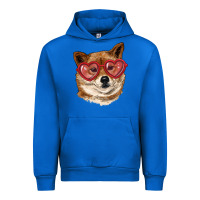 Cobalt shiba inu with love glasses Urban Hoodie - RanaPortraitStore