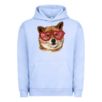 Pigment Grape Ice shiba inu with love glasses Urban Hoodie - RanaPortraitStore