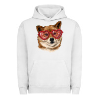 Pigment Lunar Rock shiba inu with love glasses Urban Hoodie - RanaPortraitStore