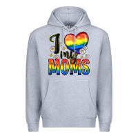 Heather Grey i love my moms Premium Hoodie - Zillion Design Studio