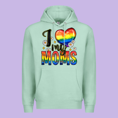 I Love My Moms Premium Hoodie Designed By Zillion Design Studio